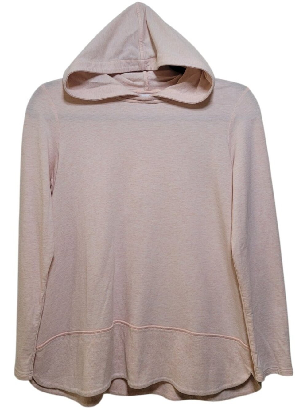 Pure Jill J Jill Pink Harmony Rib Trimmed Pullover Hoodie Sweater Womens PS